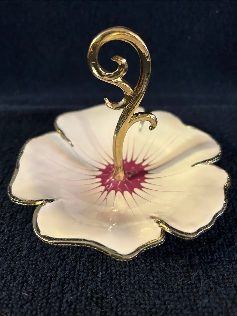 Cynthia Rowley New York Enameled Metal Flower Bloom Jewelry or Trinket Dish